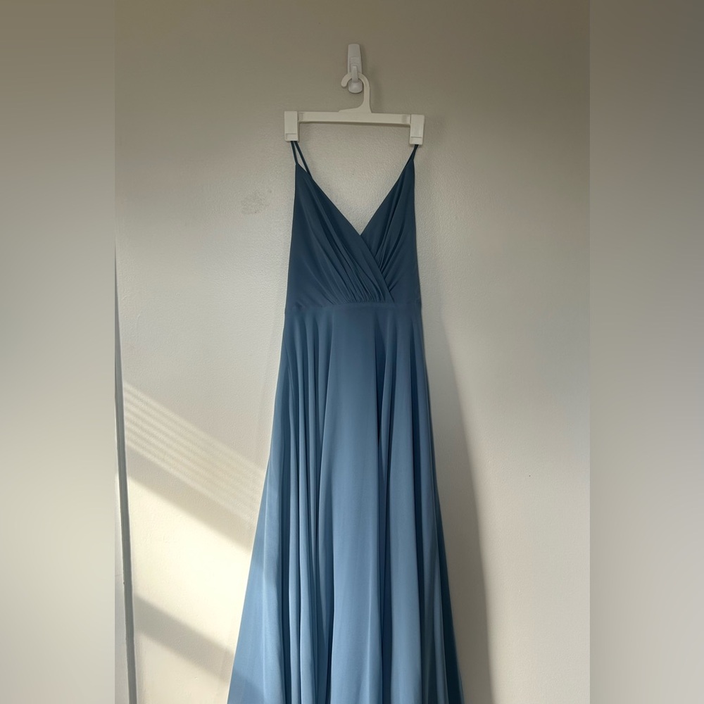 Steel Blue David's Bridal Dress (Size 8)